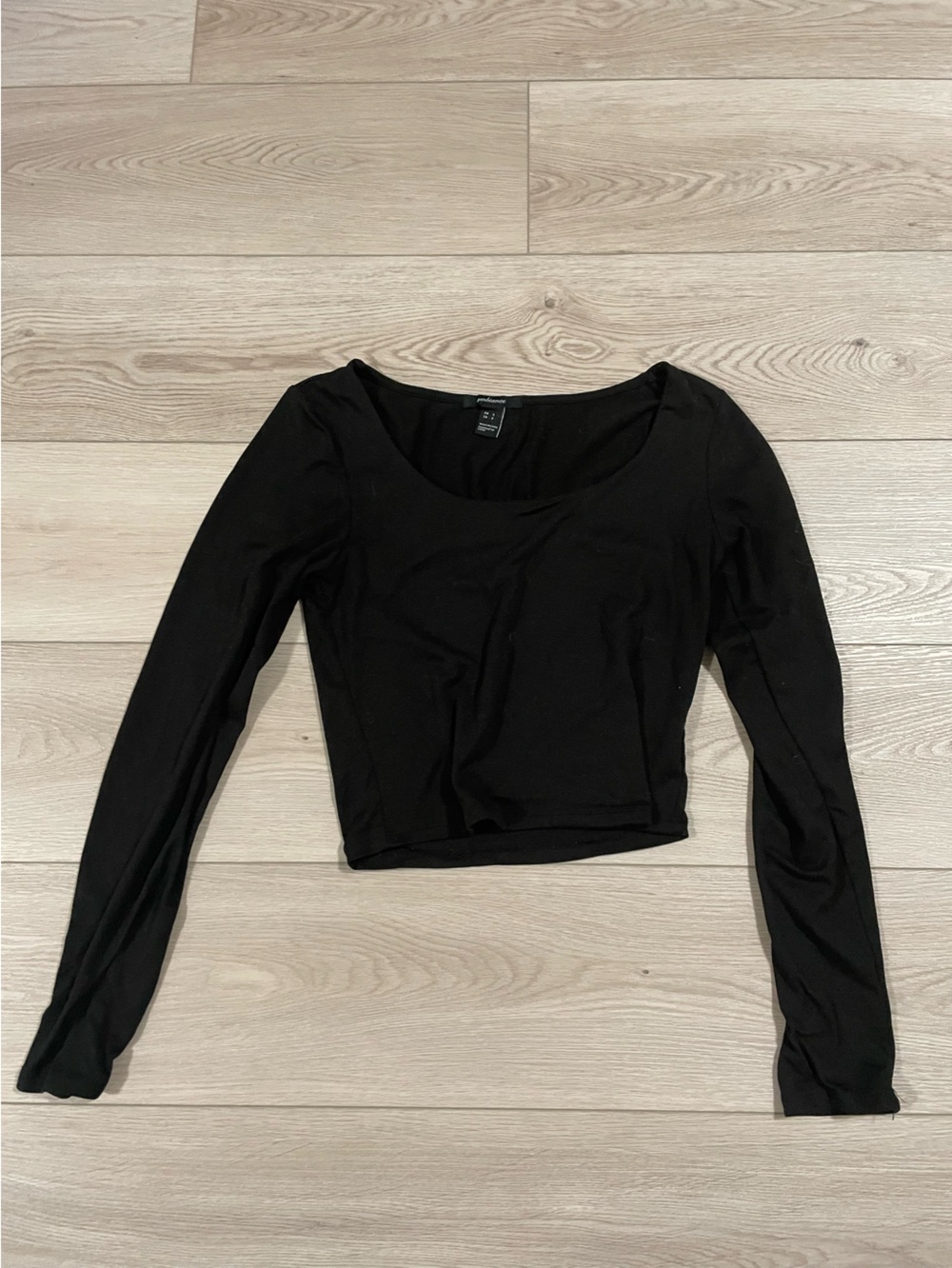 Ambiance Black Long Sleeve Scoop Neck Top